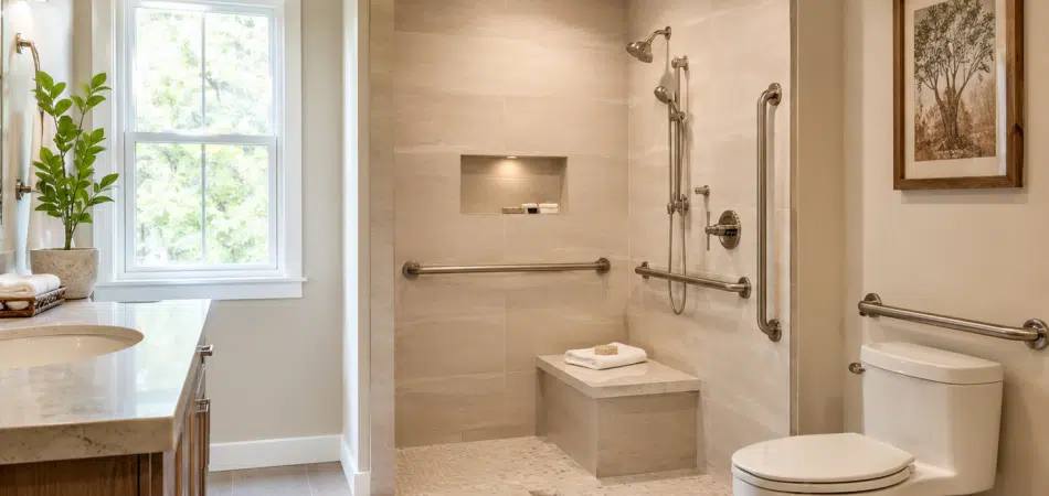 Accessible spa-inspired bathroom design