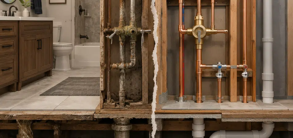 Bathroom Plumbing Before and After