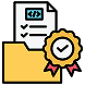 A folder icon with a document and a checkmark badge overlay