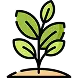 Icon of a green plant with multiple leaves growing from the ground, representing vegetation health near utility lines.