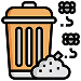 A yellow trash can icon