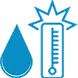 a water droplet and a thermometer