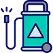 Icon of a teal and gray water pressure with a nozzle