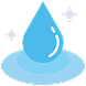 Illustration of a large blue water droplet
