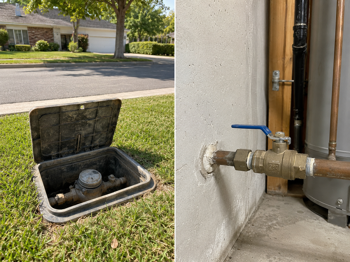 Outdoor Meter Box and Indoor Shutoff Valve