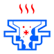 Icon of a sewer line cross-section with red heat or odor waves rising from it, representing sewer odors.