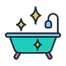 Soap scum buildup in sinks or tubs icon