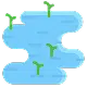 Wet or soft spots in the yard icon