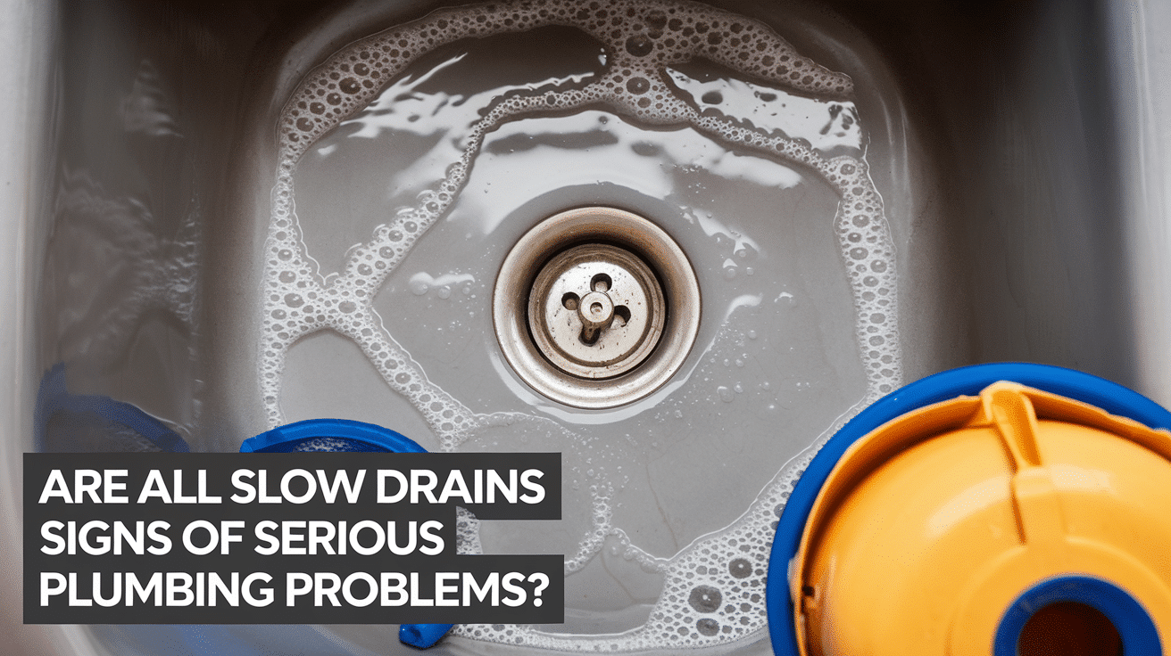 a photo of a slow draining sink