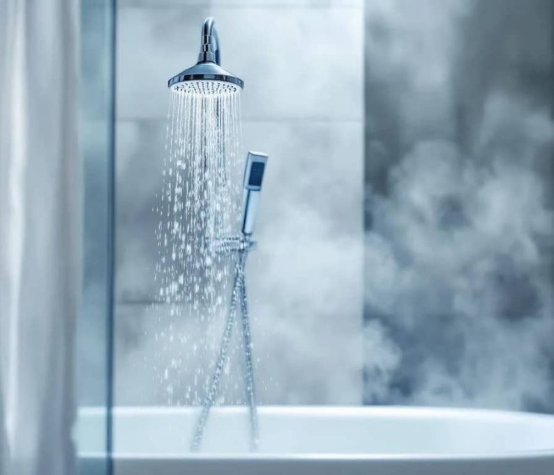 hot shower and bathroom steam