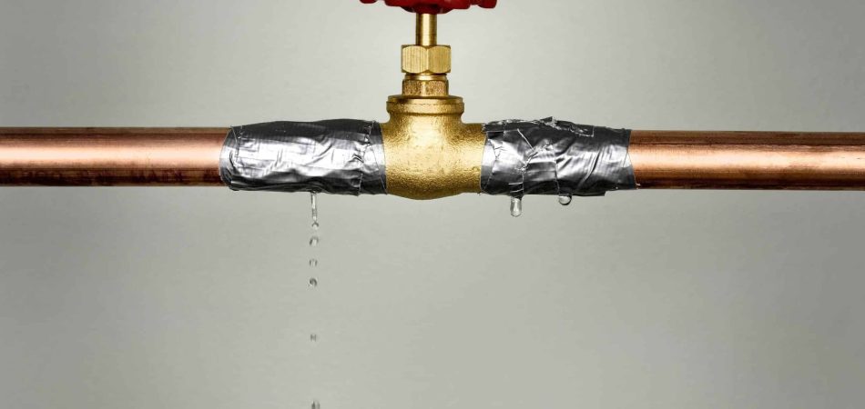 leaking water on copper pipe
