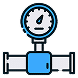 Icon of a pressure gauge in blue and white