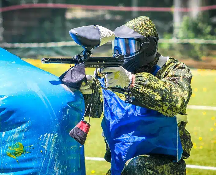 man playing paint ball