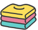Different colors of clothes folded icon