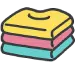 Different colors of clothes folded icon