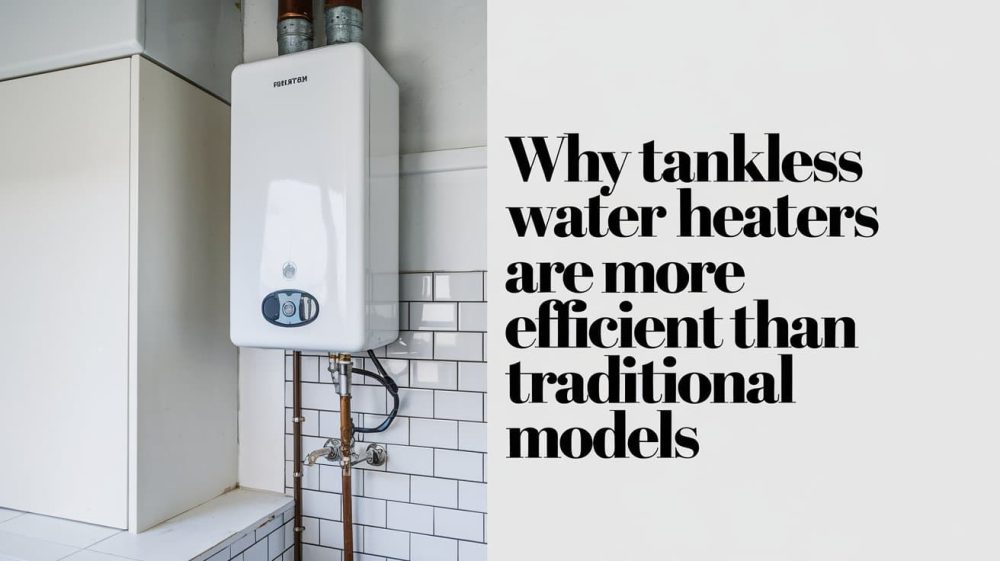 tankless water heater install in a bathroom