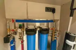 Water filter housing. Drinking Water System. Osmosis water purification filter for home use. healthy lifestyle. High quality photo