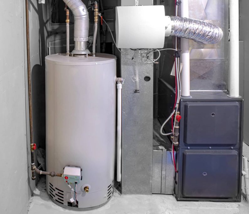 Residential water heater and HVAC system installed